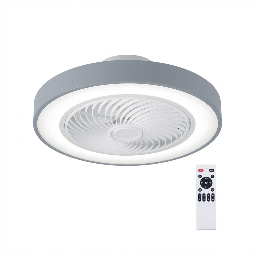 Brilagi - LED stropna svjetiljka s ventilatorom s mogućnošću prigušivanja LED/38W/230V 3000-6500K 3000-6500K pr. 50 cm siva + daljinski upravljač