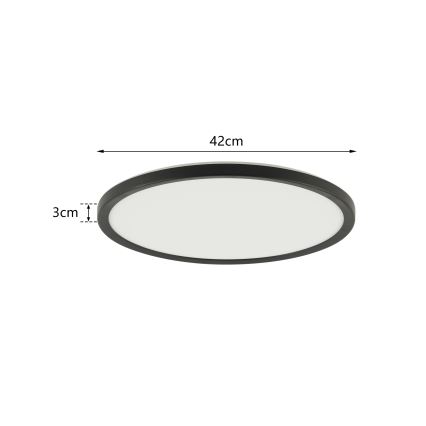 Brilagi - LED prigušivo stropno svjetlo ULTRA SLIM LED/24W/230V 2700-6500K, promjera 42 cm, crno + daljinski upravljač