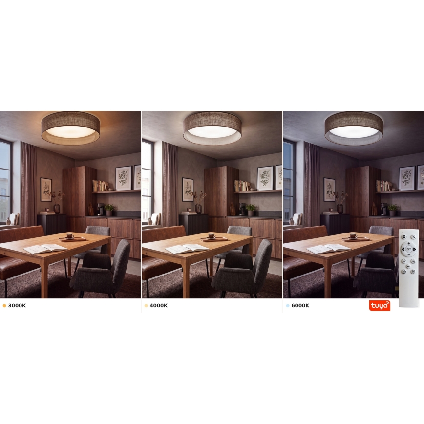 Brilagi - LED prigušiva stropna svjetiljka VELVET SMARTIX STARS LED/24W/230V 3000-6000K promjer 45 cm smeđa Wi-Fi Tuya Beacon + daljinski upravljač