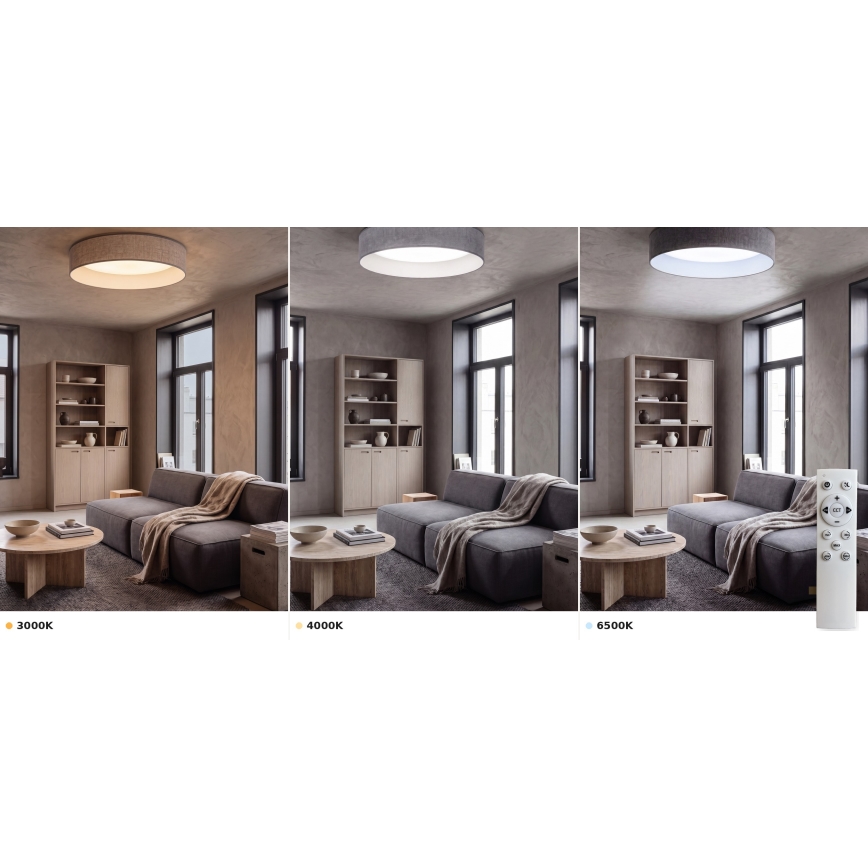Brilagi - LED prigušivo stropno svjetlo VELVET SMART VARI LED/24W/230V 3000-6500K Ø 45 cm siva + daljinski upravljač
