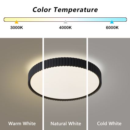 Brilagi - LED stropno svjetlo ORINO, s mogućnošću prigušivanja, LED/54W/230V 3000-6000K, crno, promjer 43 cm + daljinski upravljač