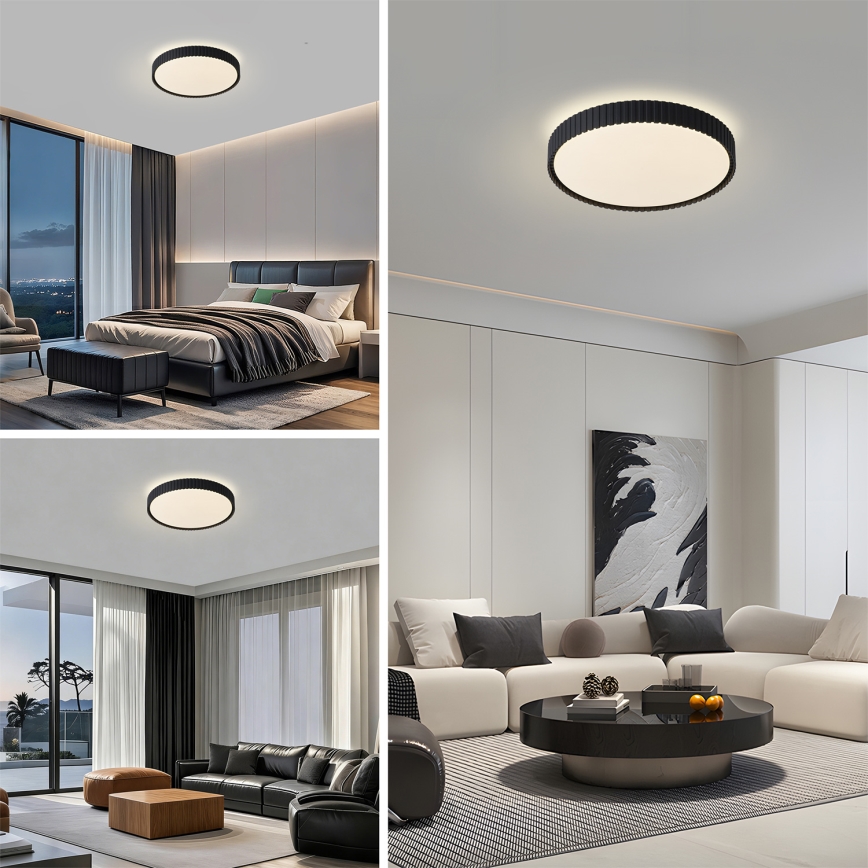 Brilagi - LED stropno svjetlo ORINO, s mogućnošću prigušivanja, LED/54W/230V 3000-6000K, crno, promjer 43 cm + daljinski upravljač