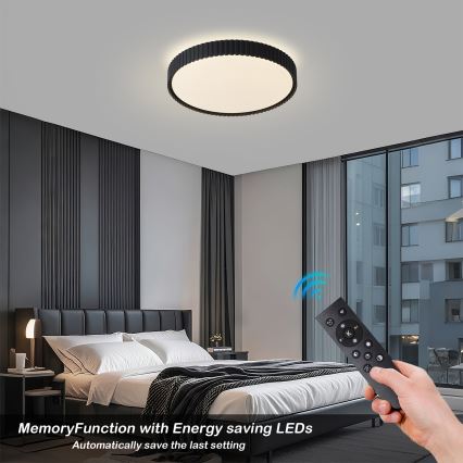 Brilagi - LED stropno svjetlo ORINO, s mogućnošću prigušivanja, LED/54W/230V 3000-6000K, crno, promjer 43 cm + daljinski upravljač
