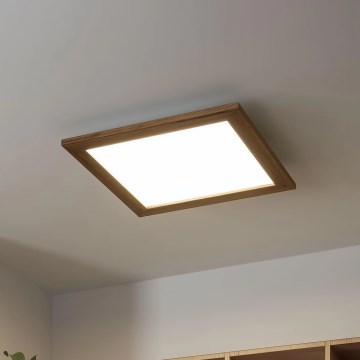 Brilagi - prigušivo stropno LED svjetlo SLIMFRAME WOOD LED/36W/230V 49,5x49,5 cm 3000-6000K smeđe + daljinski upravljač