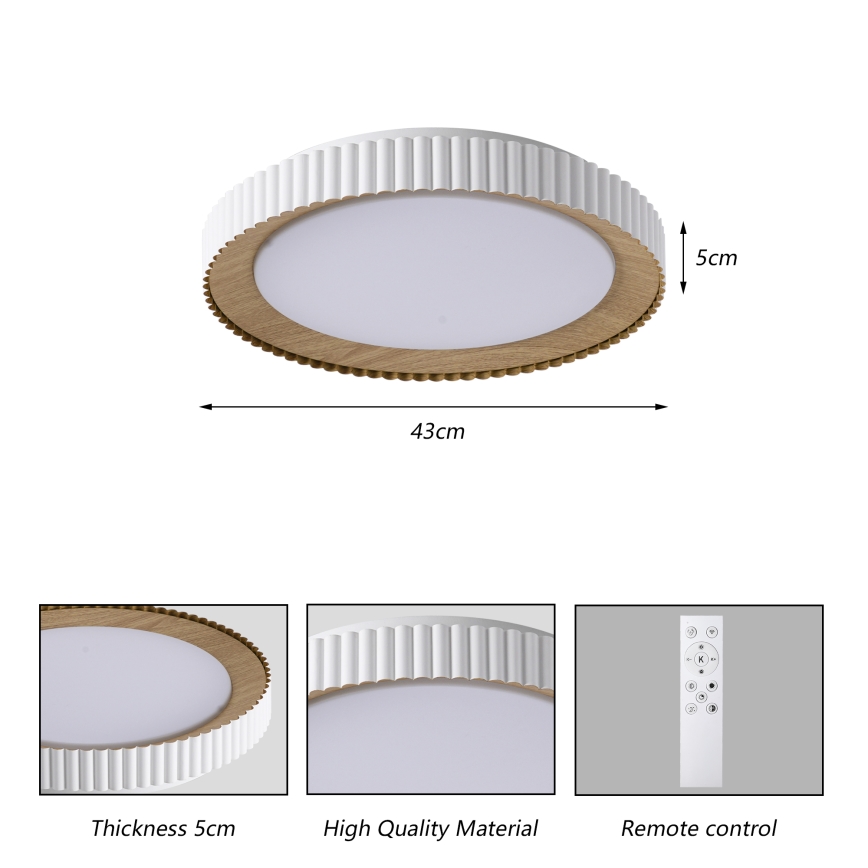 Brilagi - LED prigušiva stropna svjetiljka NEXO LED/48W/230V 3000-6000K bijela Ø 43 cm + daljinski upravljač