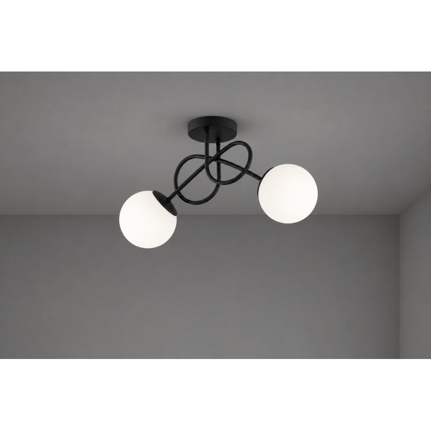 Brilagi - Prislonjen luster MILO 2xE27/60W/230V crni