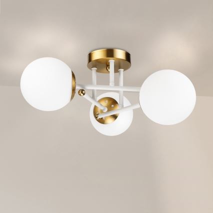 Brilagi - Prislonjen stropni luster MALIVA 3xE14/15W/230V zlatna/bijela