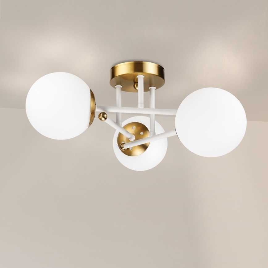 Brilagi - Prislonjen stropni luster MALIVA 3xE14/15W/230V zlatna/bijela