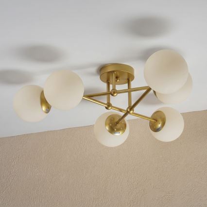 Brilagi - Prislonjen stropni luster MALIVA 6xE14/15W/230V zlatna/bijela
