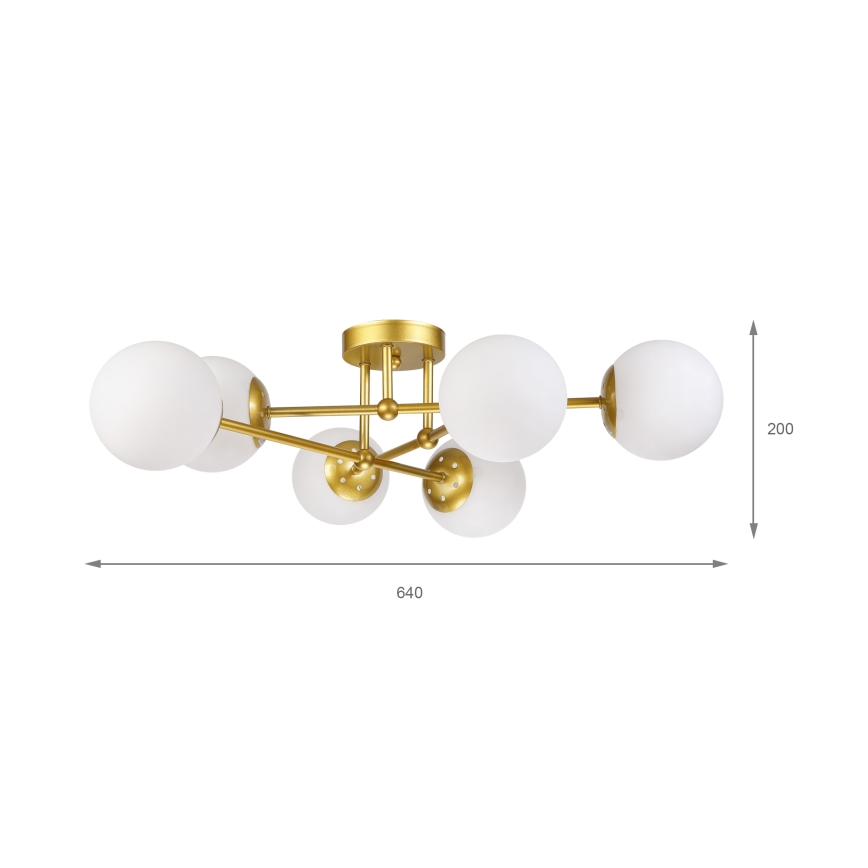 Brilagi - Prislonjen stropni luster MALIVA 6xE14/15W/230V zlatna/bijela