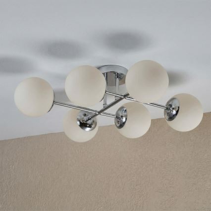 Brilagi - Prislonjen stropni luster MALONY 6xE14/20W/230V sjajni krom