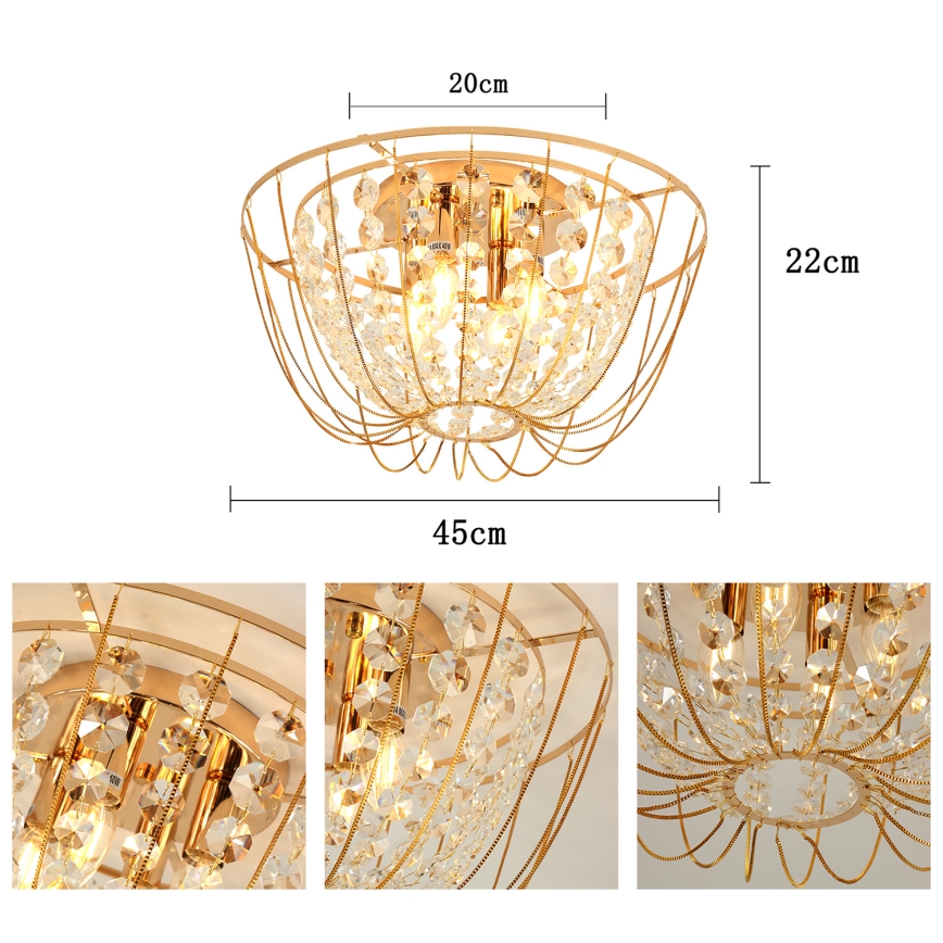 Brilagi - Prislonjen stropni luster VASTERAS 4xE14/40W/230V promjer 45 cm