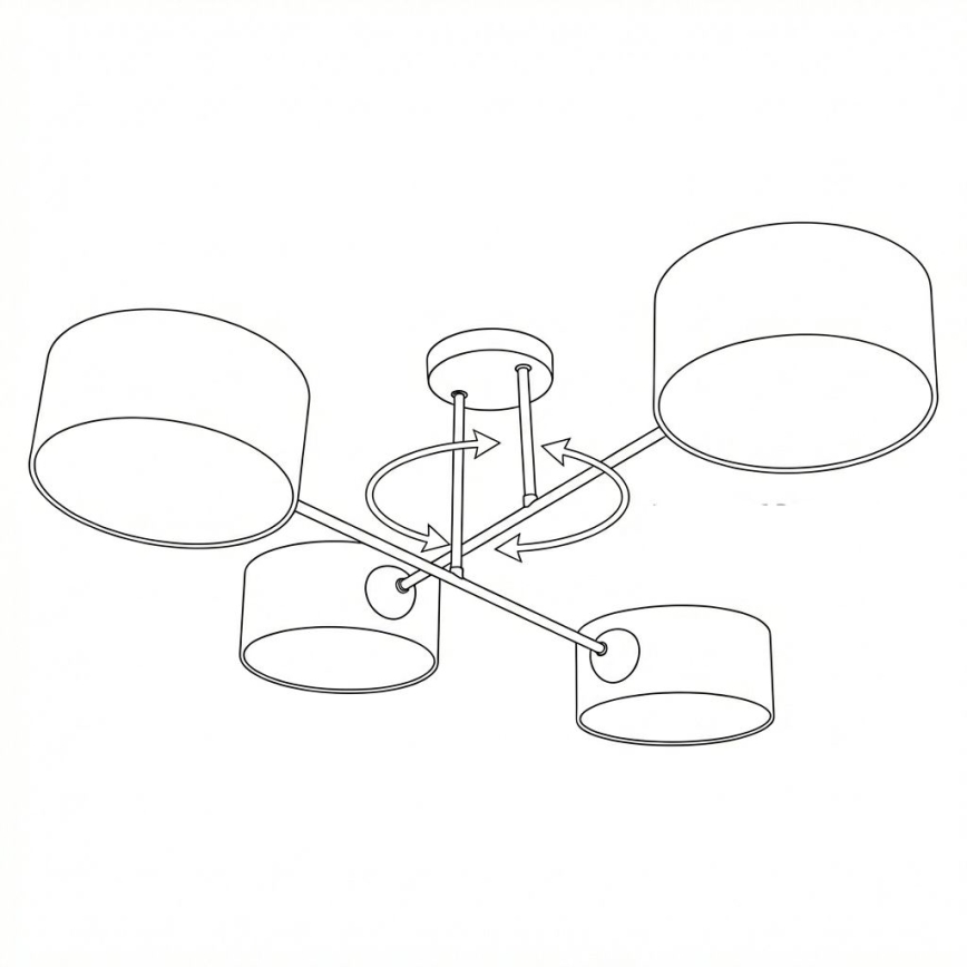 Brilagi - Prislonjen stropni luster VIRGO 4xE14/40W/230V kremasta/crna