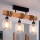 Brilagi - Prislonjen stropni luster WOOD GLASS 3xE27/60W/230V borovina/crna/bijela