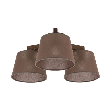 Brilagi - Prislonjena stropna svjetiljka LATTE 3xE27/15W/230V borovina/smeđa