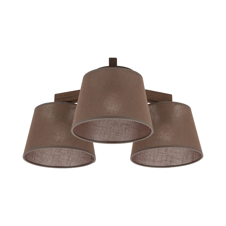 Brilagi - Prislonjena stropna svjetiljka LATTE 3xE27/15W/230V borovina/smeđa