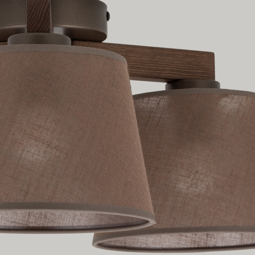 Brilagi - Prislonjena stropna svjetiljka LATTE 3xE27/15W/230V borovina/smeđa