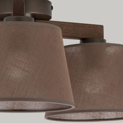 Brilagi - Prislonjena stropna svjetiljka LATTE 3xE27/60W/230V borovina/smeđa