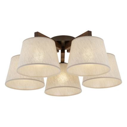 Brilagi - Prislonjena stropna svjetiljka LATTE 5xE27/15W/230V bor/krem