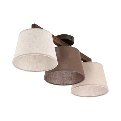 Brilagi - Prislonjena stropna svjetiljka LATTE SABIA 3xE27/15W/230V borovina/mix