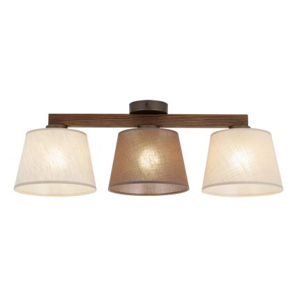 Brilagi - Prislonjena stropna svjetiljka LATTE SABIA 3xE27/15W/230V borovina/mix