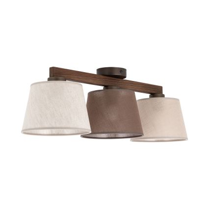 Brilagi - Prislonjena stropna svjetiljka LATTE SABIA 3xE27/60W/230V borovina/mix