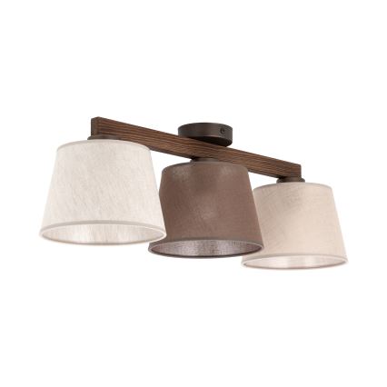 Brilagi - Prislonjena stropna svjetiljka LATTE SABIA 3xE27/60W/230V borovina/mix