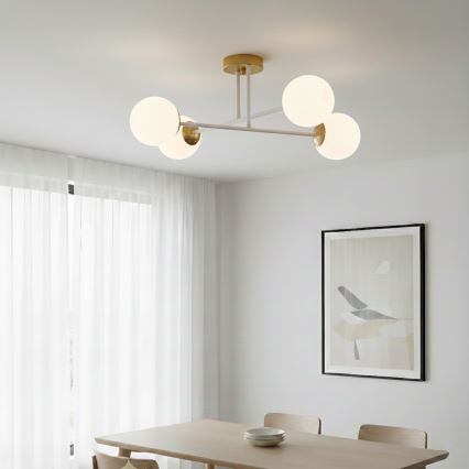 Brilagi - Prislonjena stropna svjetiljka MALIVA 4xE14/15W/230V zlatna/bijela