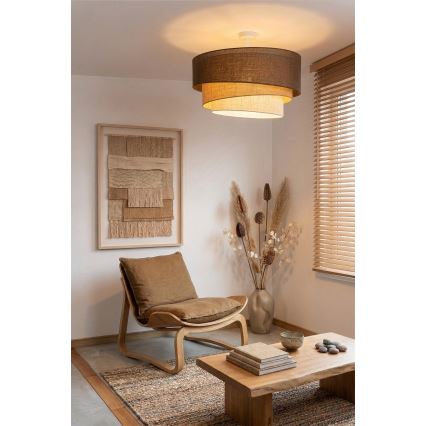 Brilagi - Prislonjeni luster TRIO 3xE27/60W/230V promjer 60 cm smeđa/bež/bijela
