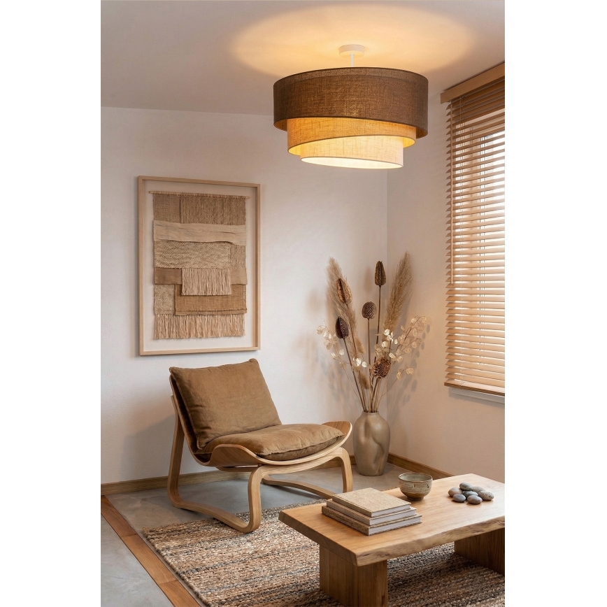 Brilagi - Prislonjeni luster TRIO 3xE27/60W/230V promjer 60 cm smeđa/bež/bijela