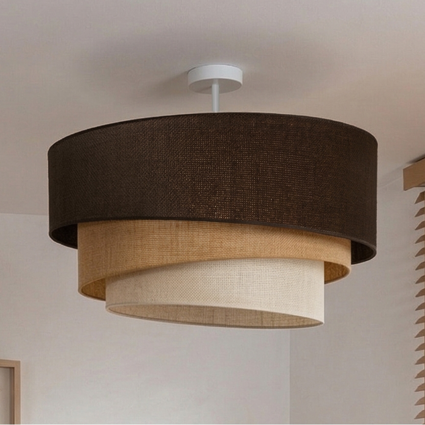 Brilagi - Prislonjeni luster TRIO 3xE27/60W/230V promjer 60 cm smeđa/bež/bijela
