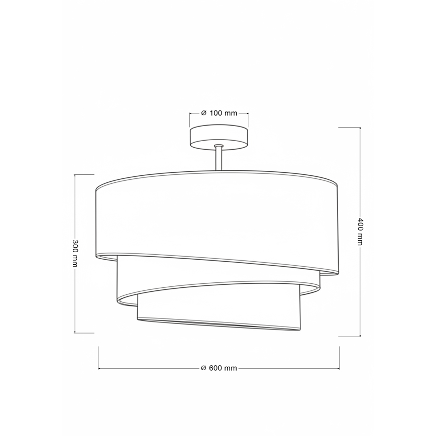 Brilagi - Prislonjeni luster TRIO 3xE27/60W/230V promjer 60 cm smeđa/bež/bijela