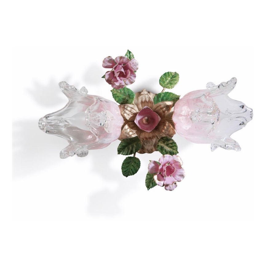 BRILAGI - Prislonjeni stropni luster FIORINTINO 2xE14/40W/230V zlatna/ružičasta