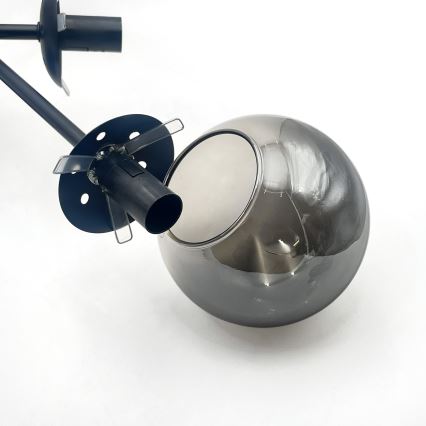 Brilagi - Prislonjeni stropni luster MALIVA 6xE14/15W/230V crna/zadimljeno staklo