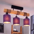 Brilagi - Prislonjeni stropni luster NUBILA 3xE27/60W/230V borovina/ljubičasta