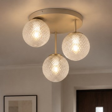 Brilagi - Prislonjeni stropni luster STELLA 3xE27/60W/230V bež/zlatni