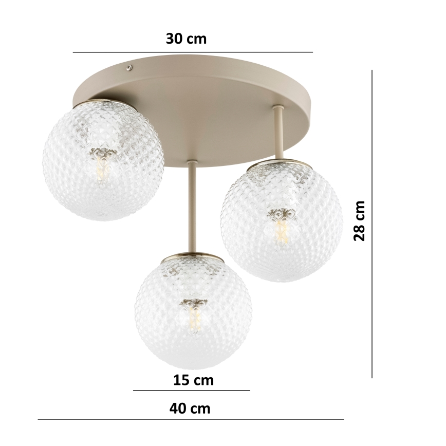 BRILAGI - Prislonjeni stropni luster STELLA 3xE27/60W/230V bež/zlatni