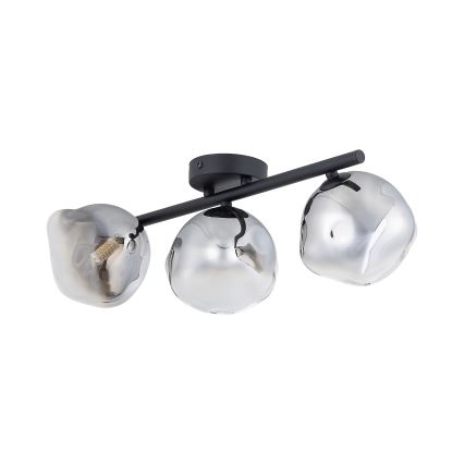 Brilagi - Prislonjeni stropni luster VULCANO 3xG9/8W/230V crni s dimljenim staklom