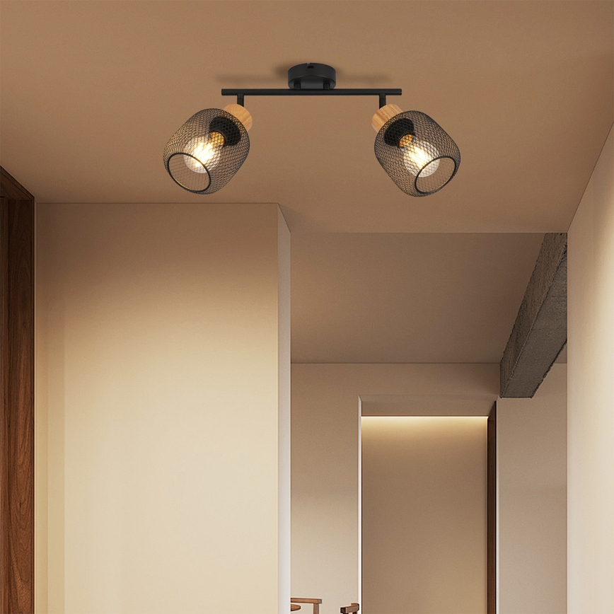 Brilagi - Reflektor BASKLITE 2xE27/15W/230V drvo/crna