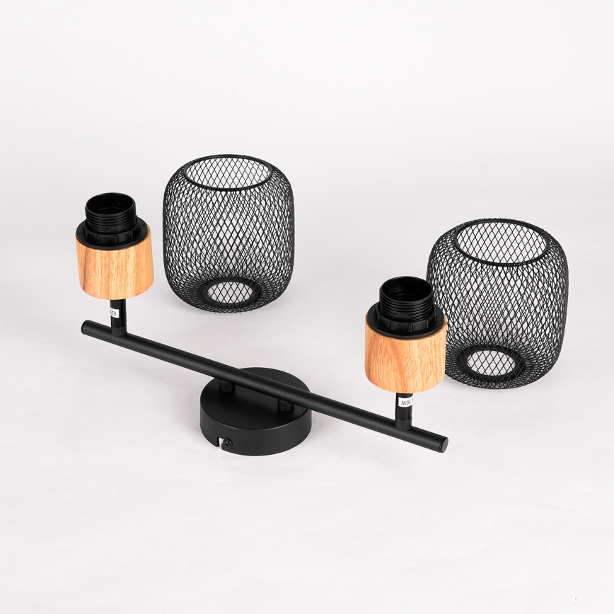 Brilagi - Reflektor BASKLITE 2xE27/15W/230V drvo/crna