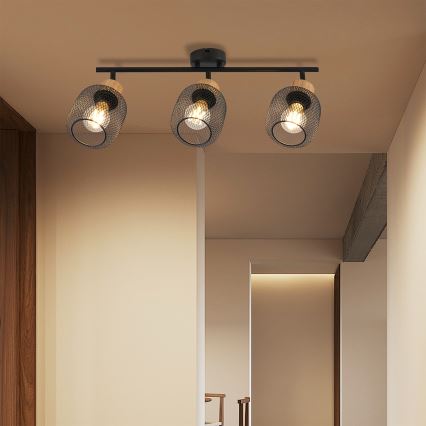 Brilagi - Reflektor BASKLITE 3xE27/15W/230V drvo/crna