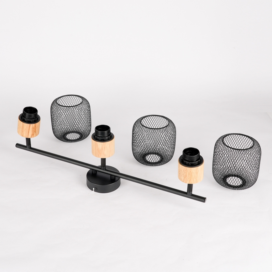 Brilagi - Reflektor BASKLITE 3xE27/15W/230V drvo/crna