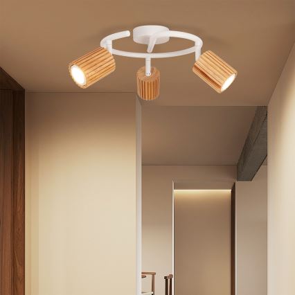 Brilagi - Reflektor MODERN WOOD 3xGU10/8W/230V drvo/bijela
