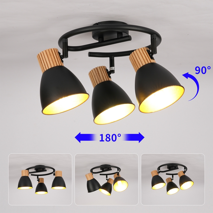 Brilagi - Reflektor ODENSE 3xE14/10W/230V drvo/crna