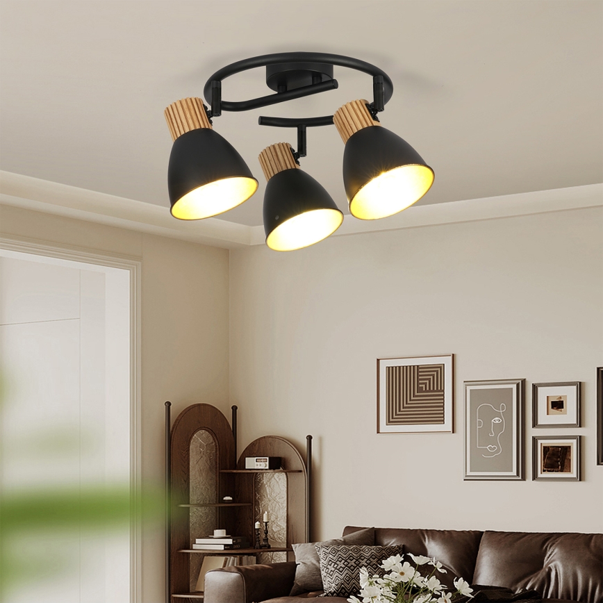 Brilagi - Reflektor ODENSE 3xE14/10W/230V drvo/crna