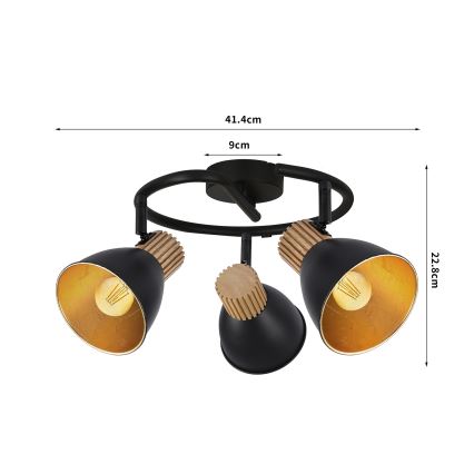 Brilagi - Reflektor ODENSE 3xE14/10W/230V drvo/crna