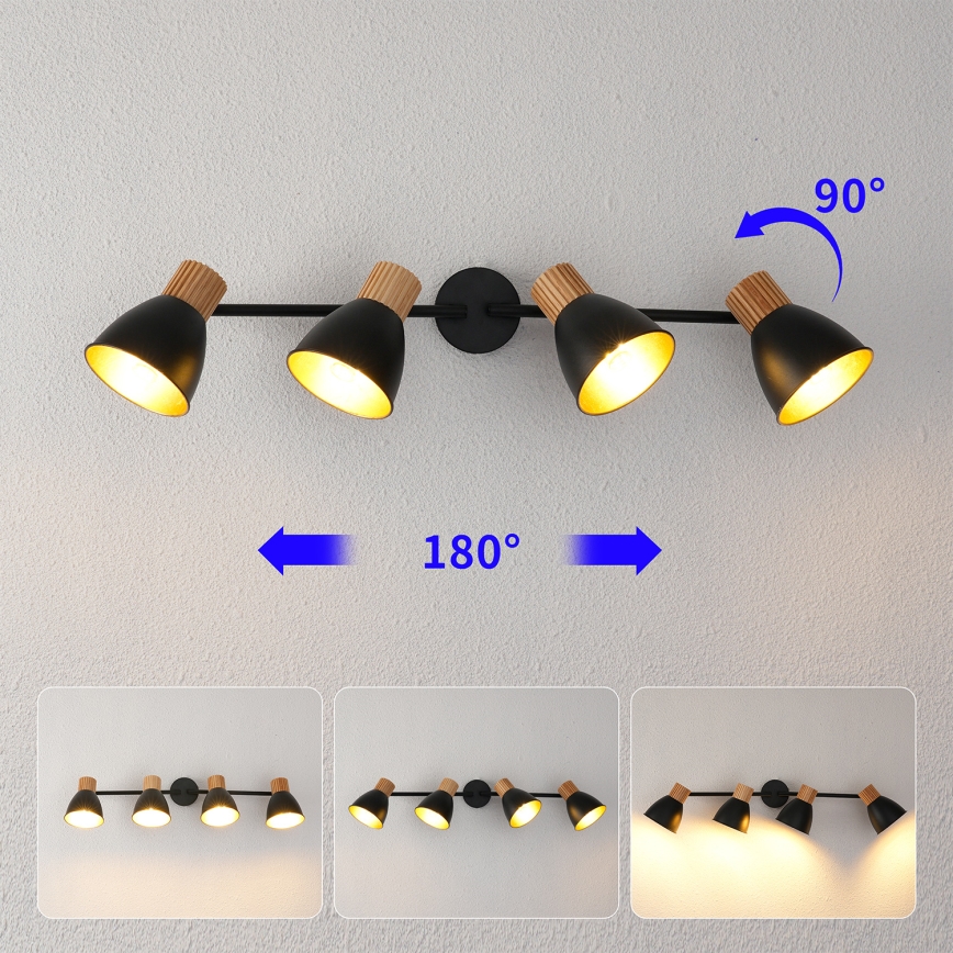 Brilagi - Reflektor ODENSE 4xE14/10W/230V drvo/crna