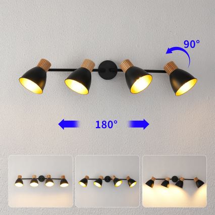 Brilagi - Reflektor ODENSE 4xE14/10W/230V kaučukovo drvo/crna