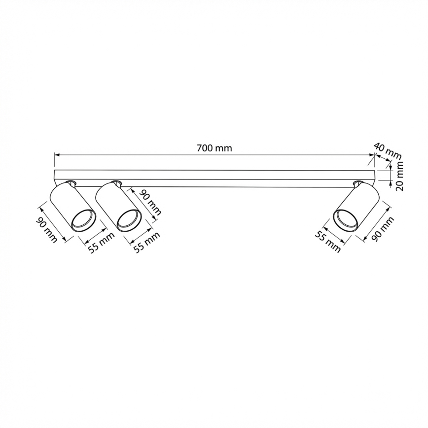 Brilagi - Reflektor SELE LONG 3xGU10/30W/230V bež