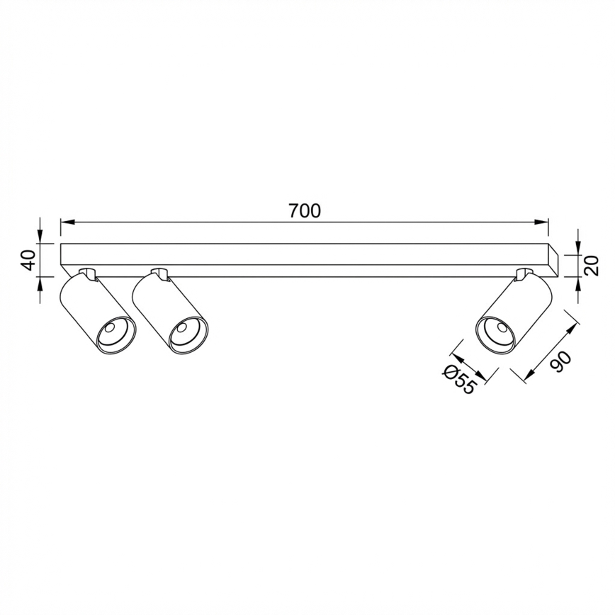Brilagi - Reflektor SELE LONG 3xGU10/30W/230V bijela
